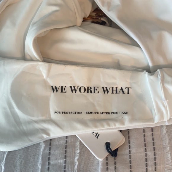 NWT WeWoreWhat High Waisted White Bikini Bottom - Picture 5 of 6